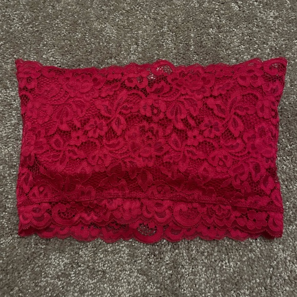 Red Lace Tube Top - Picture 2 of 4